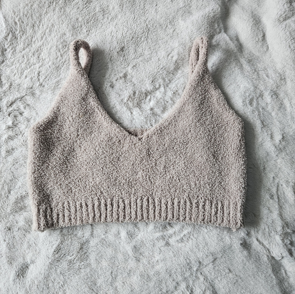 Fashion Nova Tan Fleece Crop Sz L